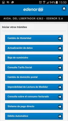 Edenor android App screenshot 2